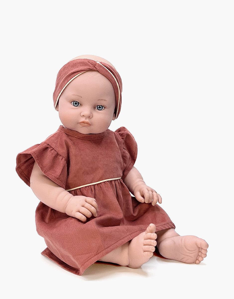 Daisy Dress with Headband, Marsala – Minikane