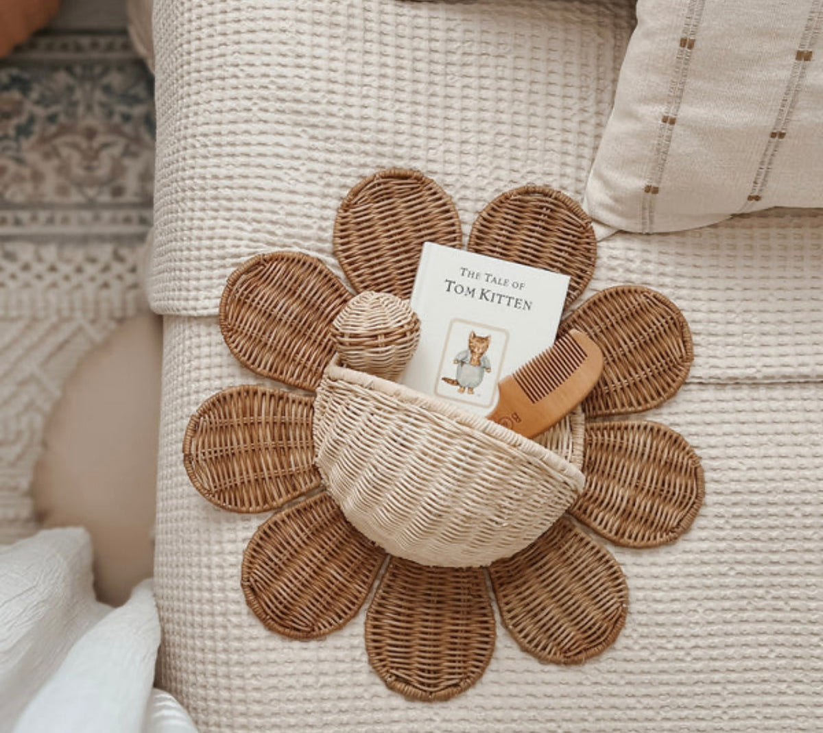 Rattan Daisy Wall Basket – Olli Ella