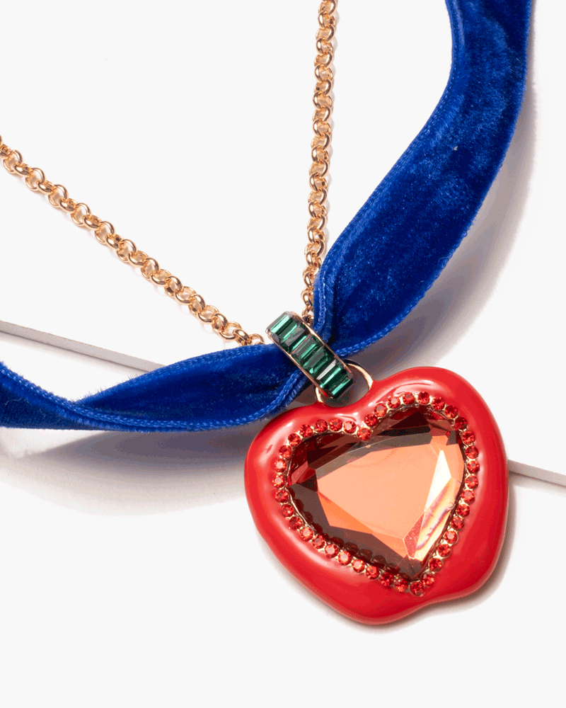 Super Smalls Disney Snow White Apple Heart Mirror Necklace