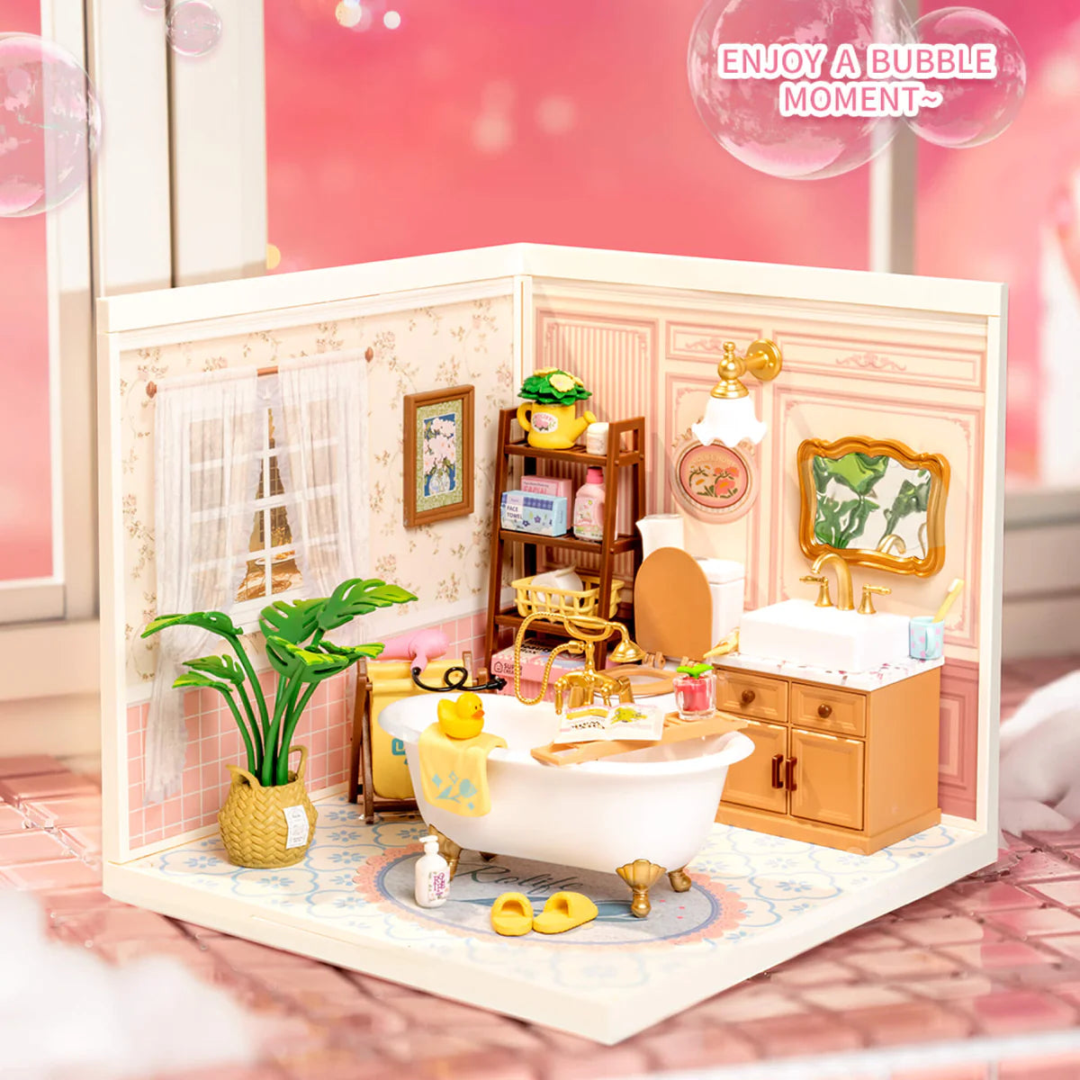 Rolife Pop Bubble Bathroom DIY Miniature House DW014B – Robotime