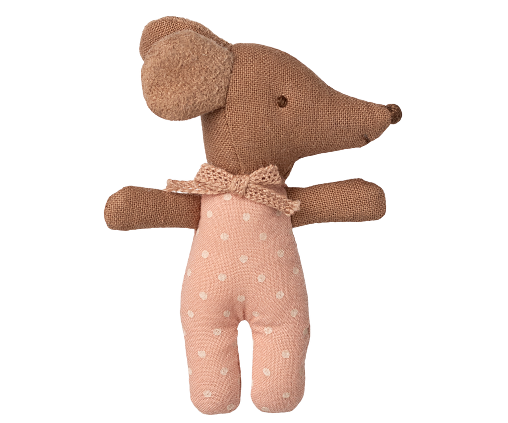 Sleepy Wakey Baby Mouse in Matchbox – Rose – Maileg