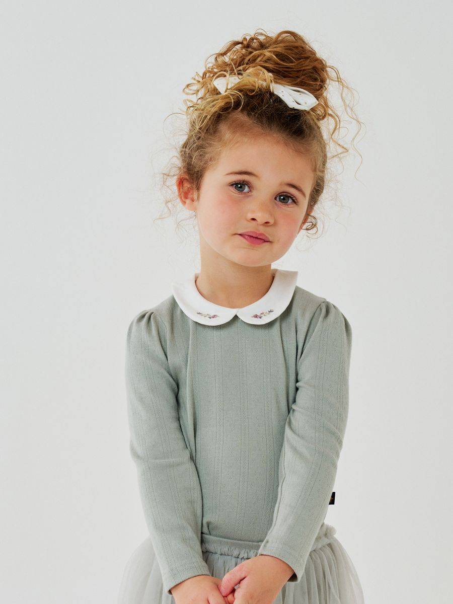 Prom Collar Top – Sage Green – Petite Hailey