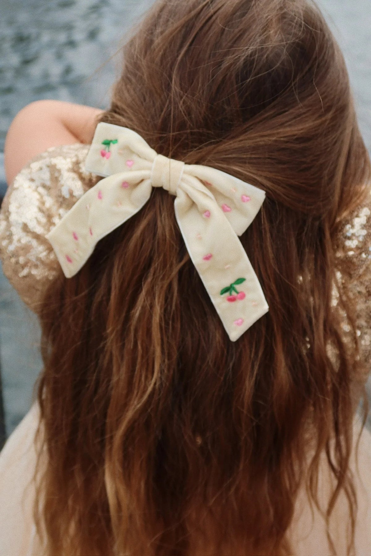 Velvet Bow Pearly Hair Clip – Konges Sløjd