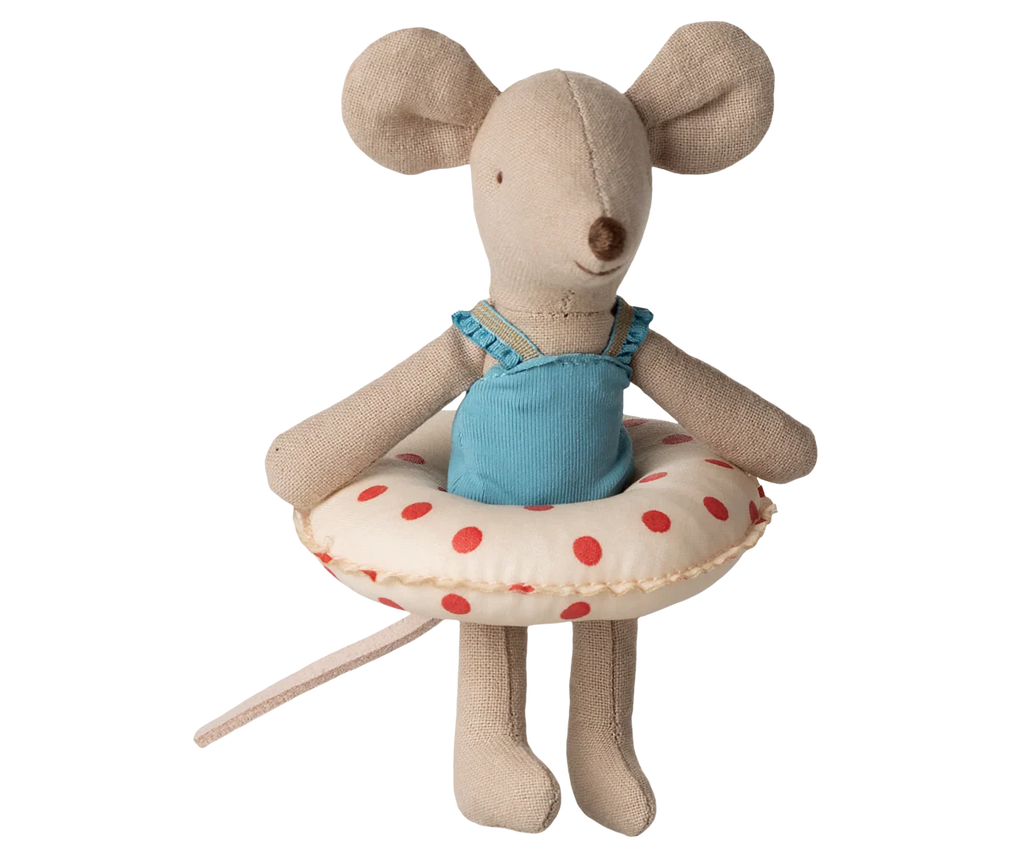 Beach Mouse with Float Little Sister Red Dots – Maileg