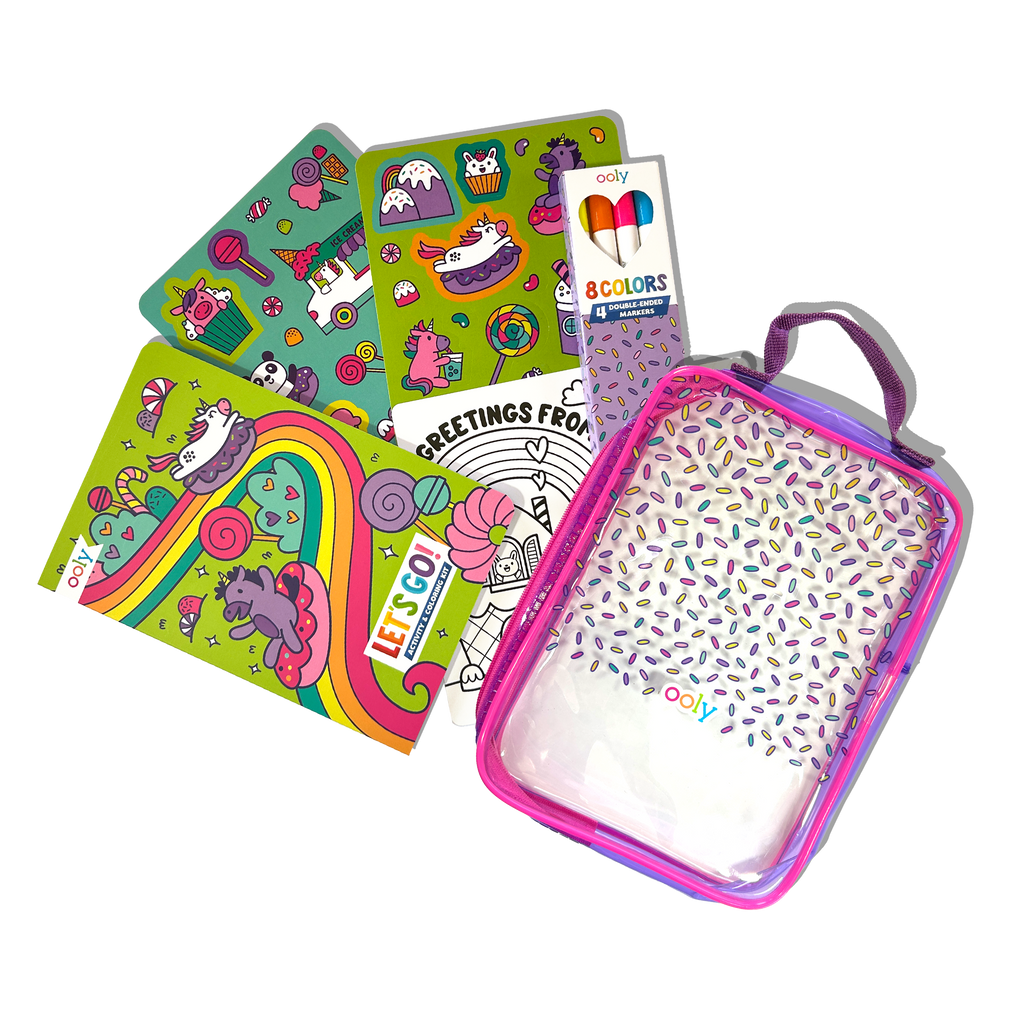 Let's Go!: Activity & Coloring Kit - Unicorn Candy Town – OOLY