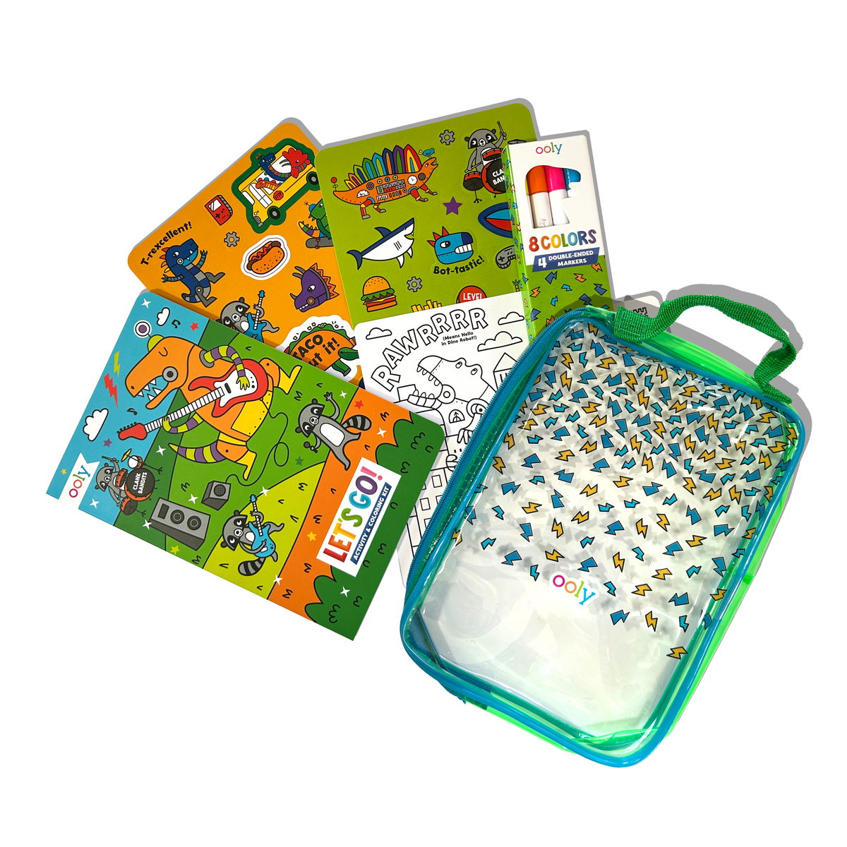Let's Go! Activity & Coloring Kit - Robo Dinos – OOLY