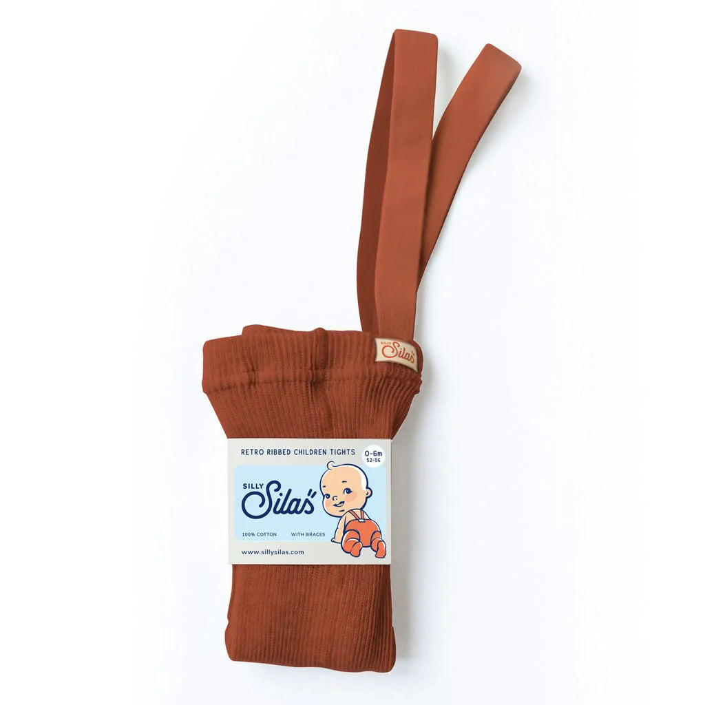 Silly Silas Cotton Footed Tights – Cinnamon