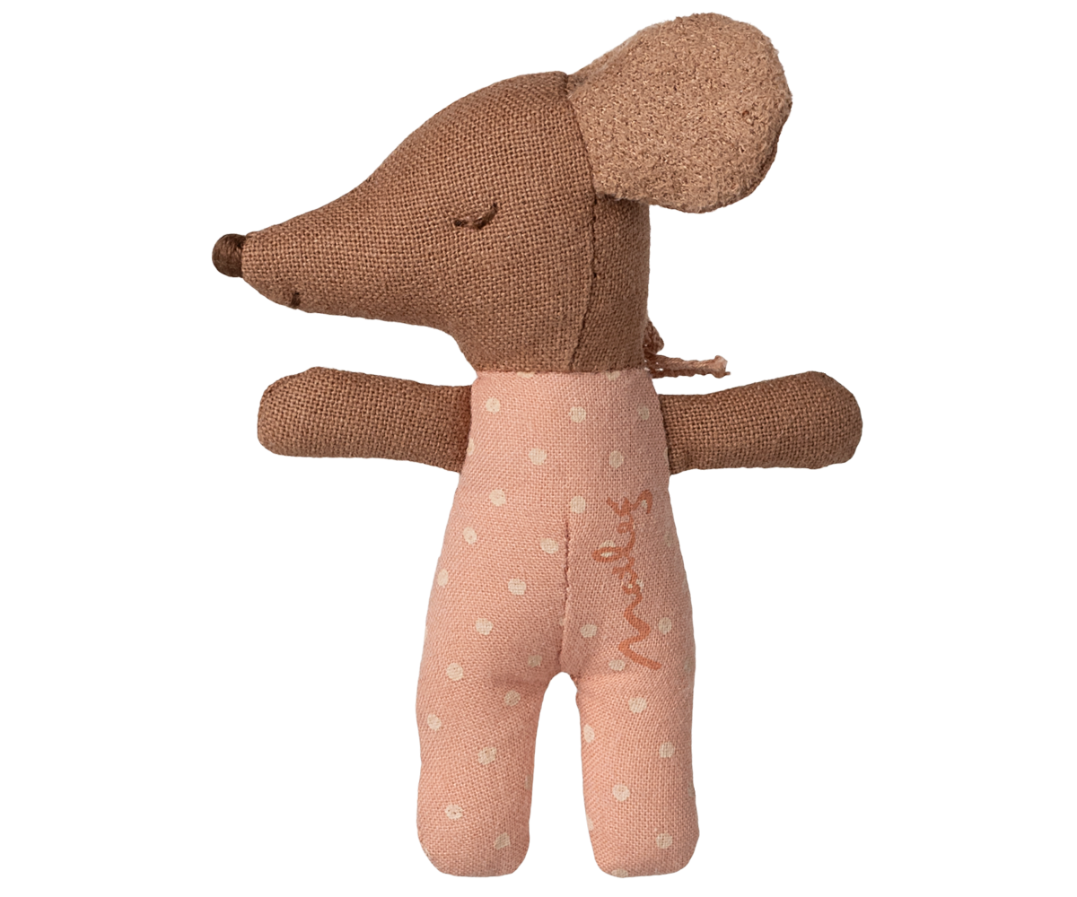 Sleepy Wakey Baby Mouse in Matchbox – Rose – Maileg