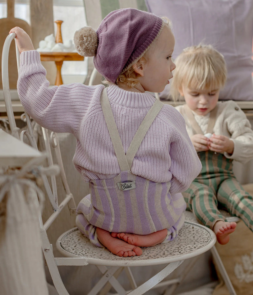 Footless Lavender x Cream Striped – Silly Silas