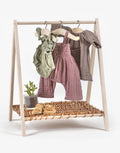 Wendy Wooden Doll Clothing Rack with Rattan Shelf – Minikane