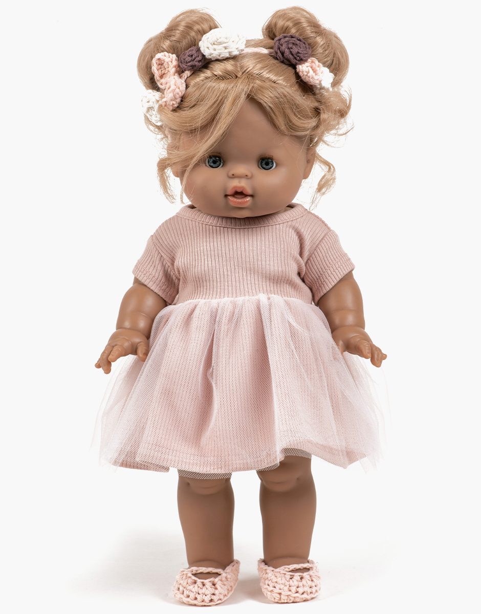 Rosana Short-Sleeve Tutu & Headband, Petal Pink – Minikane