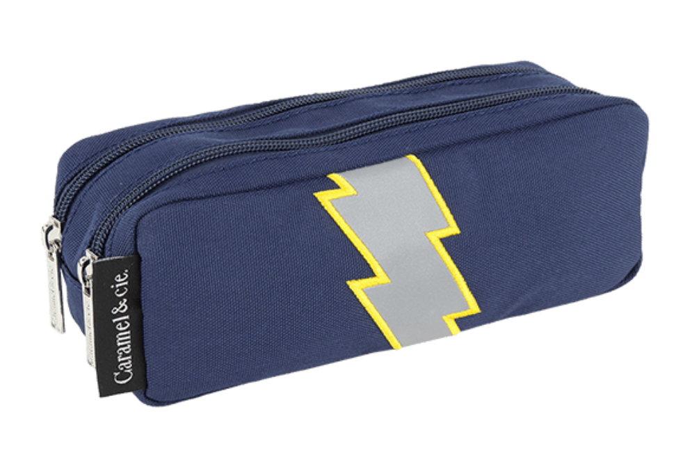 Trousse double éclair bleu marine CARAMEL & CIE