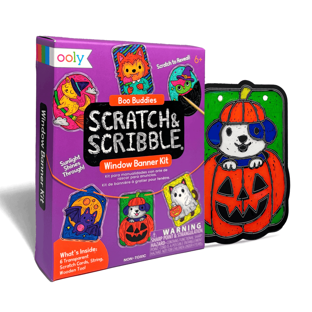 Mini Scratch & Scribble Window Banner Kit – Boo Buddies – Ooly
