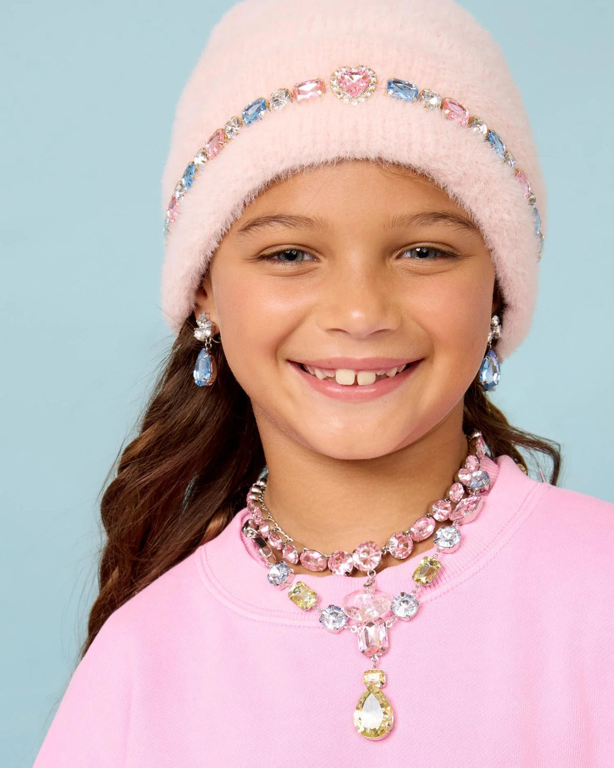 Cotton Candy Jeweled Beanie – Pink – Super Smalls