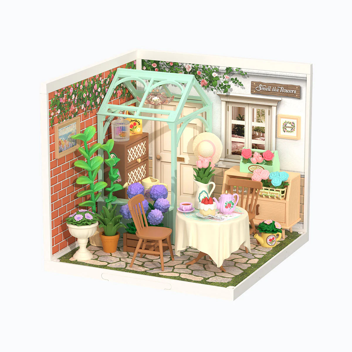 Rolife Blooming Tea Garden DIY Miniature House DW013B – Robotime