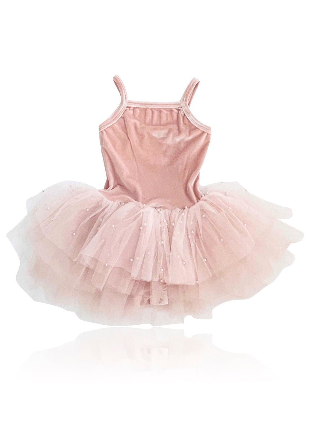 Velvet Leotard Romper – Pearl Tulle – DOLLY by Le Petit Tom