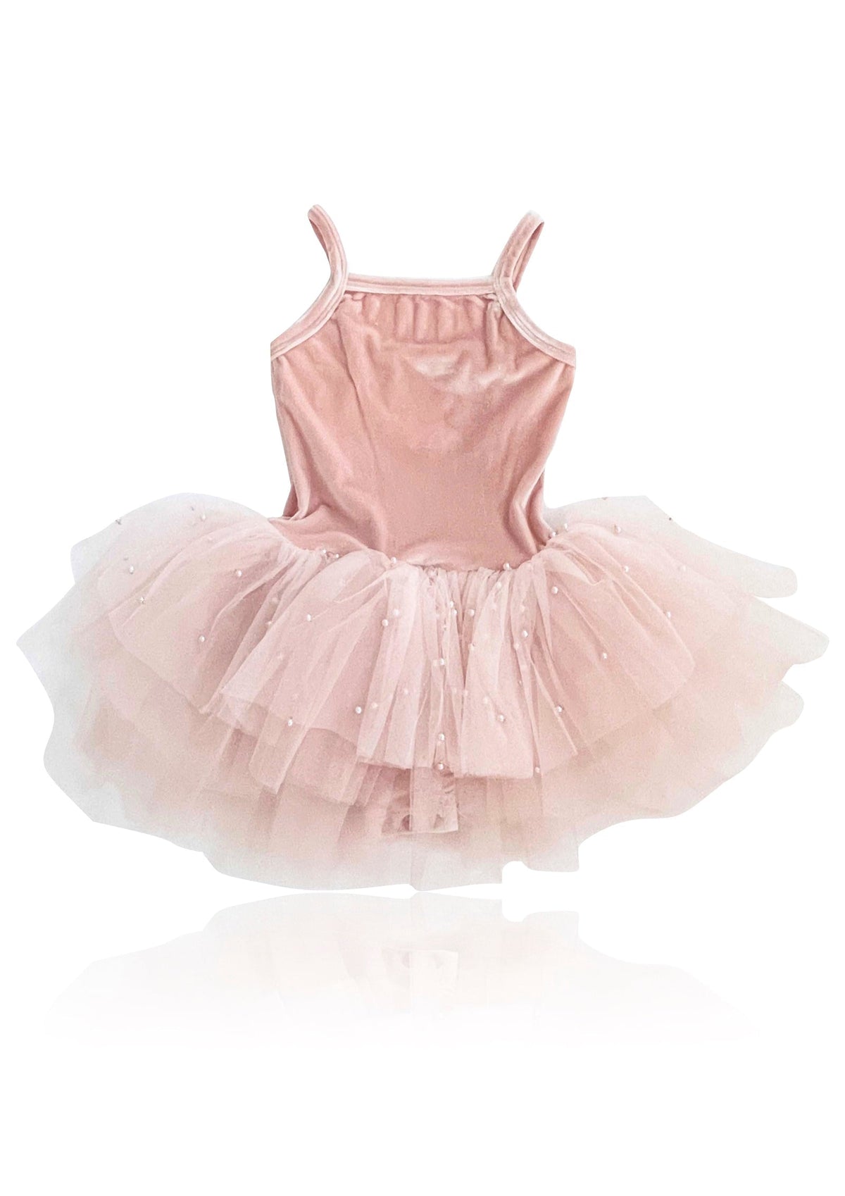 Velvet Leotard Romper – Pearl Tulle – DOLLY by Le Petit Tom