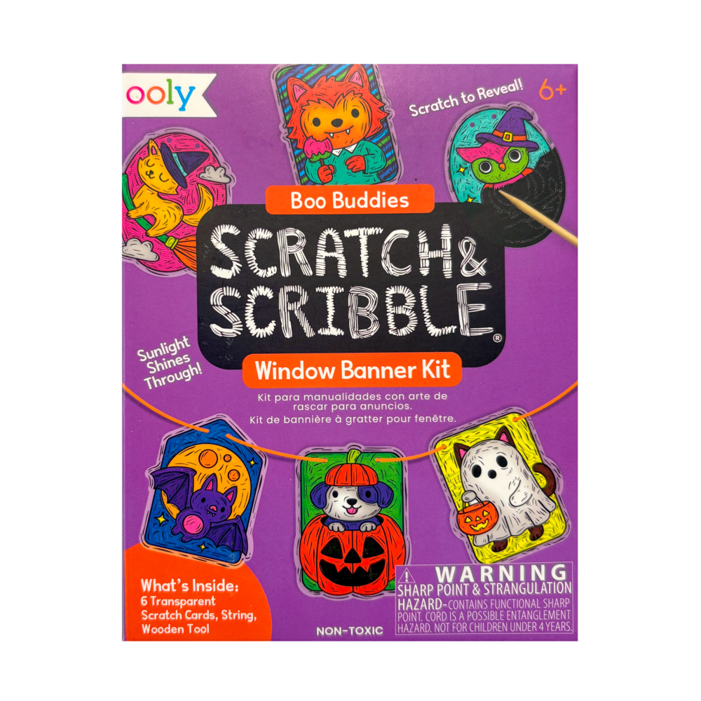 Mini Scratch & Scribble Window Banner Kit – Boo Buddies – Ooly