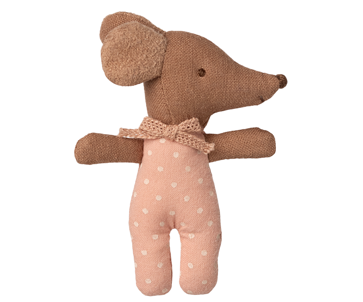 Sleepy Wakey Baby Mouse in Matchbox – Rose – Maileg
