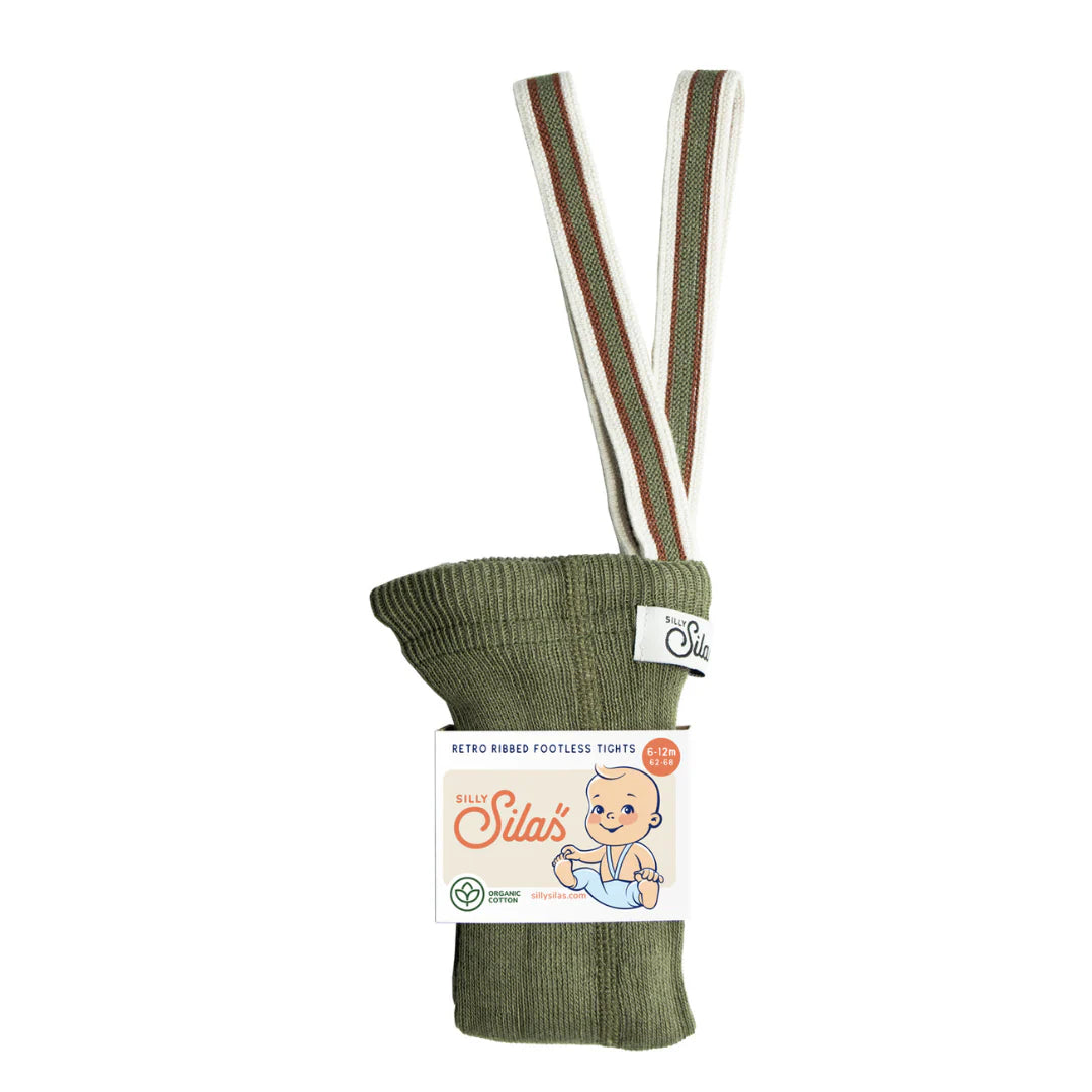 Footless Cotton Tights Olive Striped – Silly Silas