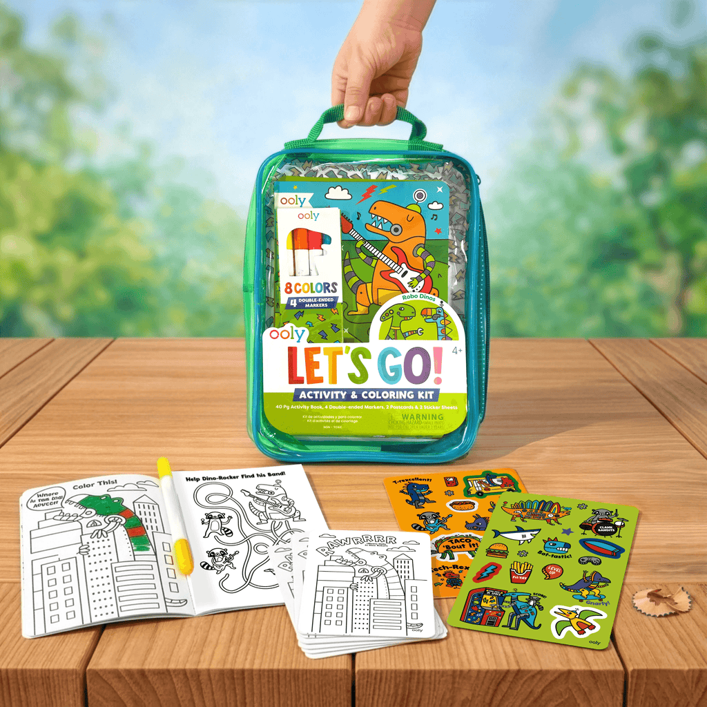 Let's Go! Activity & Coloring Kit - Robo Dinos – OOLY