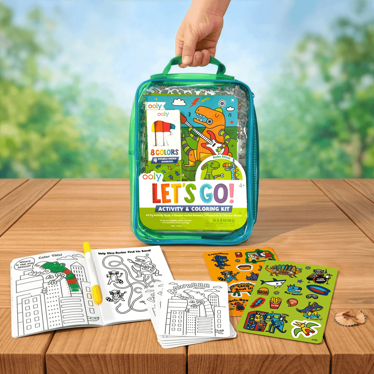 Let's Go! Activity & Coloring Kit - Robo Dinos – OOLY