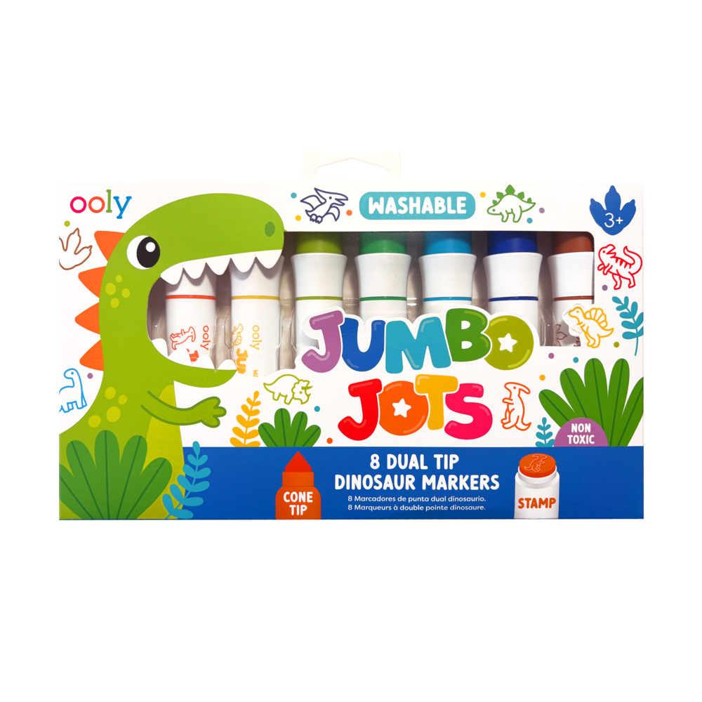 Jumbo Jots Dual Tip Dinosaur Stamp Markers - Set of 8 – OOLY