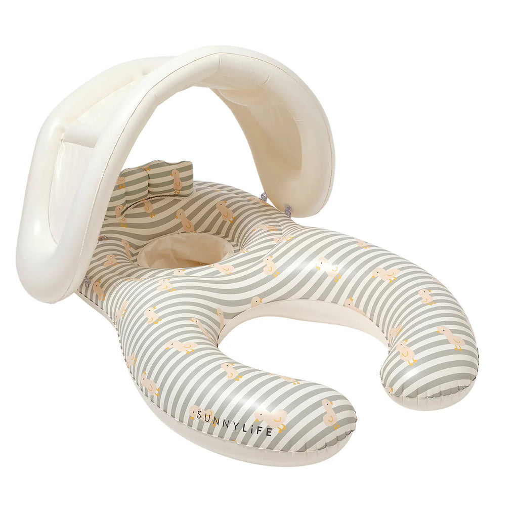 Float Together Baby Seat – Duck Sage Stripe – Sunny Life