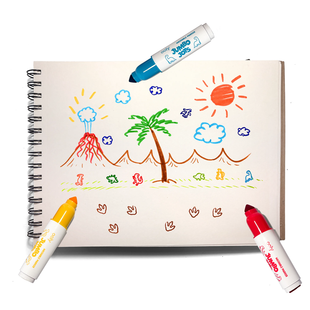 Jumbo Jots Dual Tip Dinosaur Stamp Markers - Set of 8 – OOLY