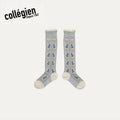 Cerise Cherries and Bows Knee-High Socks – Gris Perle – Collégien