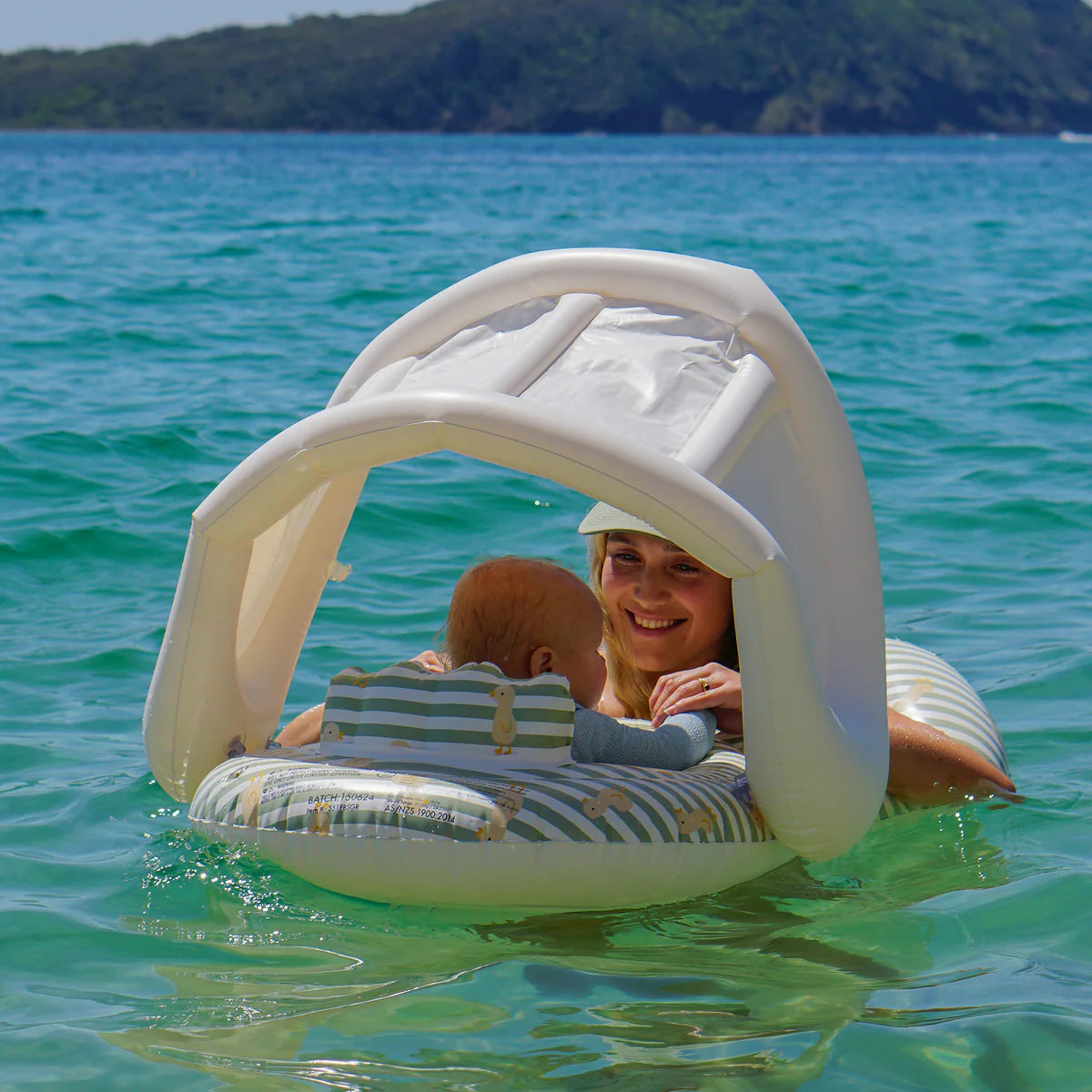 Float Together Baby Seat – Duck Sage Stripe – Sunny Life