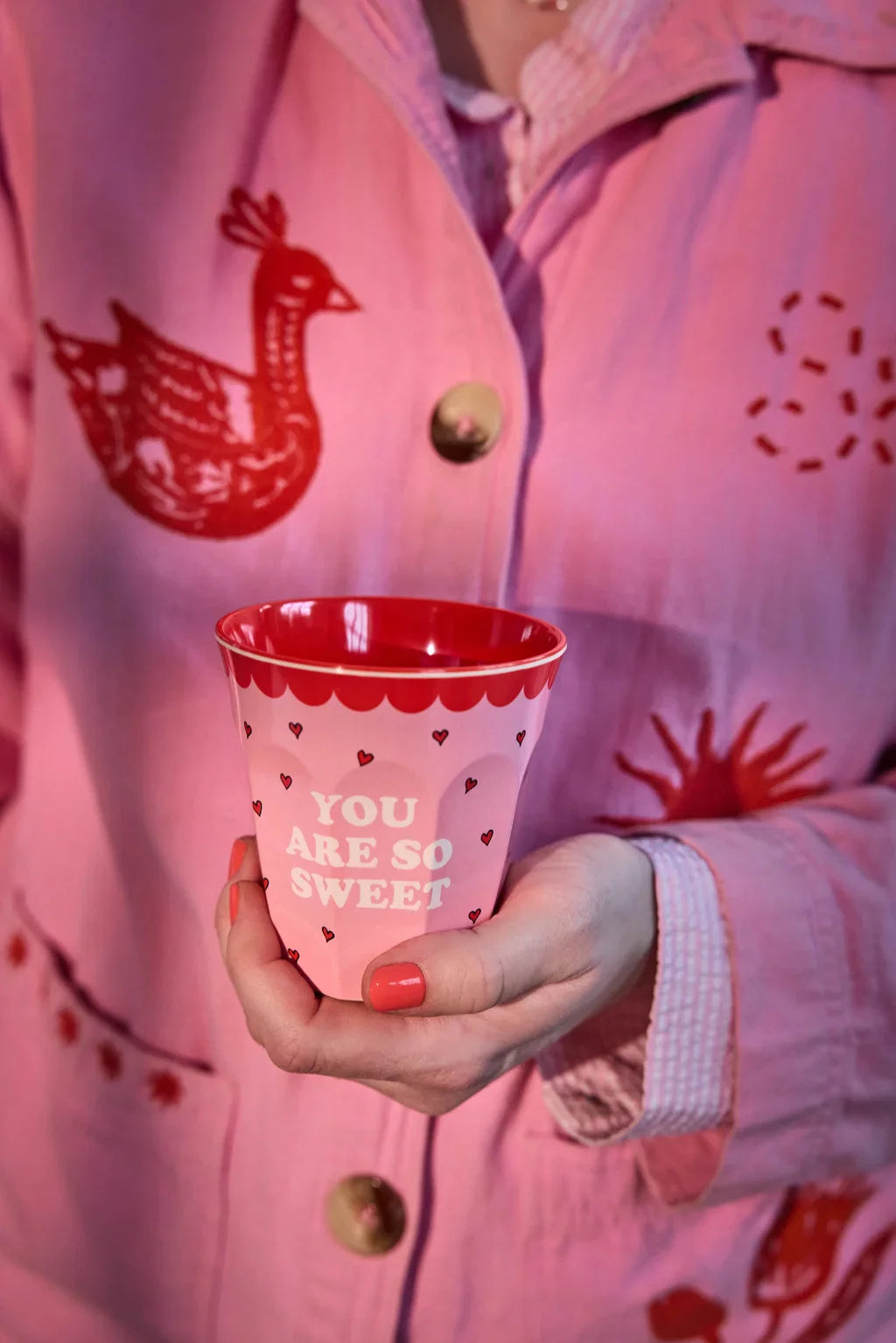 Snoopy Print Melamine Cup Medium Pink 8.45oz – rice by rice