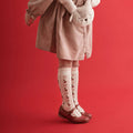 Cerise Cherries & Bows Knee-High Socks – Vieux Rose – Collégien