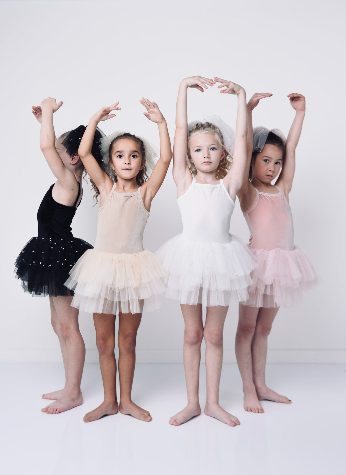 Velvet Leotard Romper – Pearl Tulle – DOLLY by Le Petit Tom