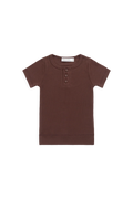 Modal Henley Tee – Burnt Cinnamon – Jamie Kay