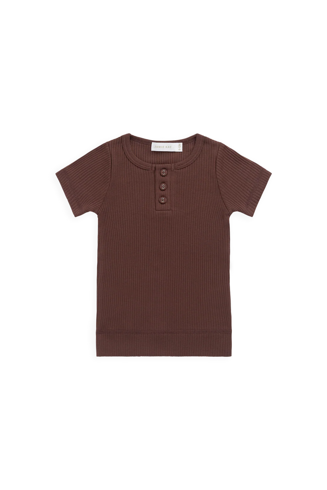 Modal Henley Tee – Burnt Cinnamon – Jamie Kay