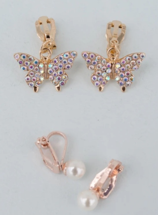 2 paires boucles d'oreille à clipser GREAT PRETENDERS