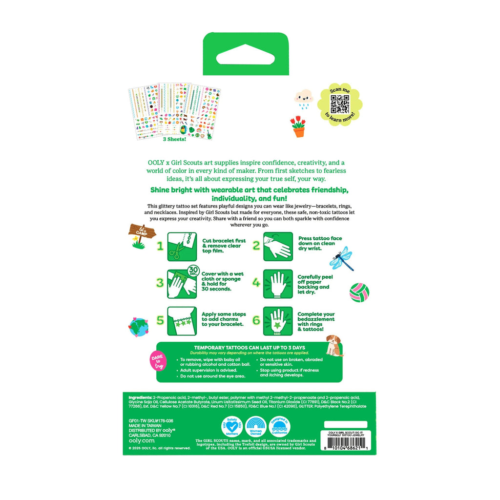 OOLY x Girl Scouts: Do-It-Yourself Tattoo Jewelry (3 Sheet Set) – OOLY