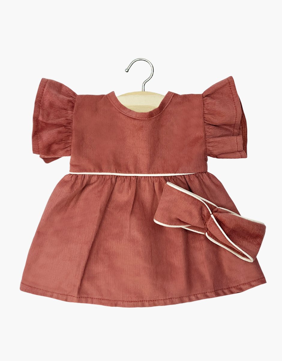 Daisy Dress with Headband, Marsala – Minikane