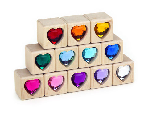 Rainbow Hearts Gem Blocks, 12 pc. – Everwood Friends