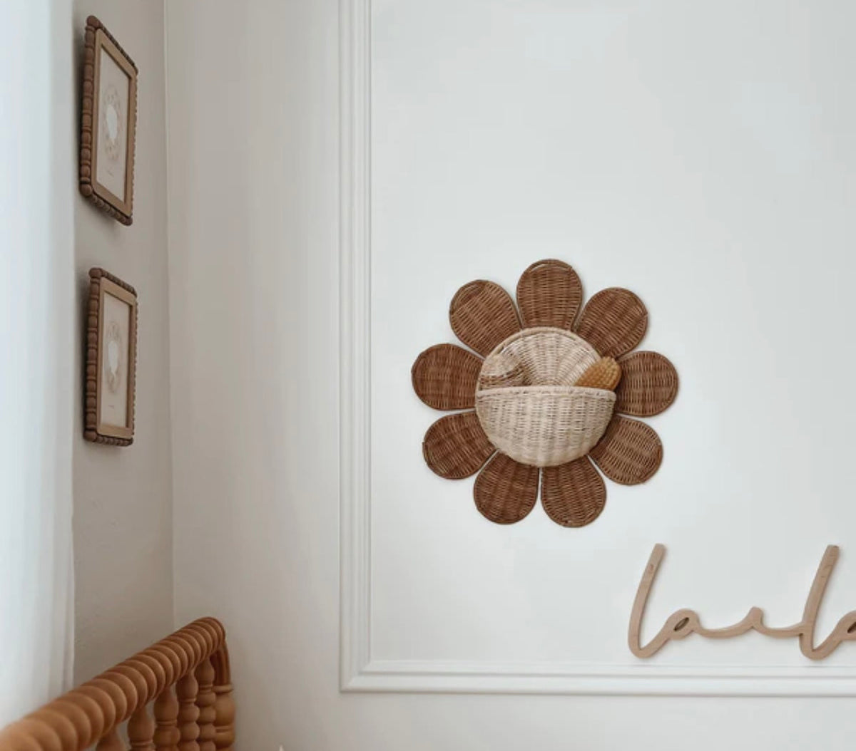 Rattan Daisy Wall Basket – Olli Ella