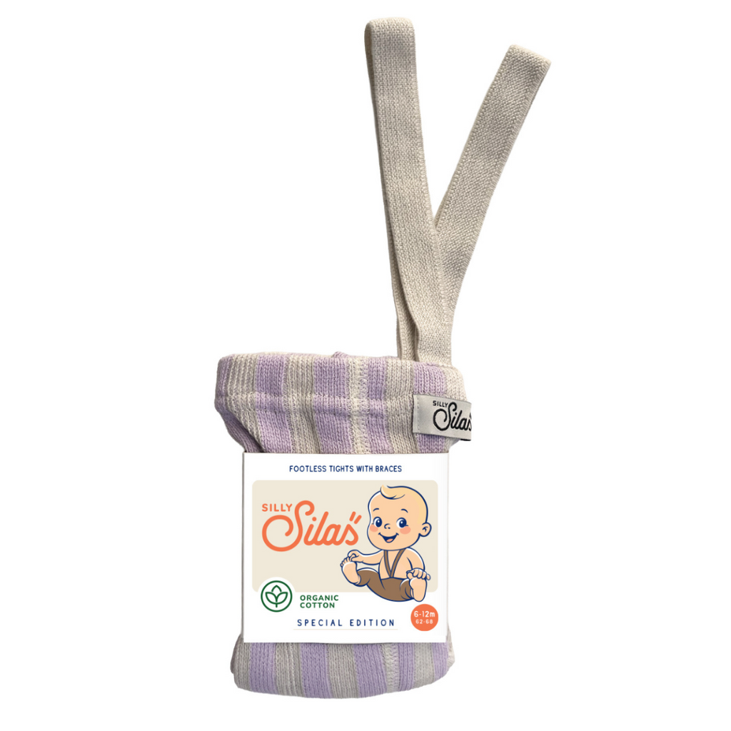 Footless Lavender x Cream Striped – Silly Silas