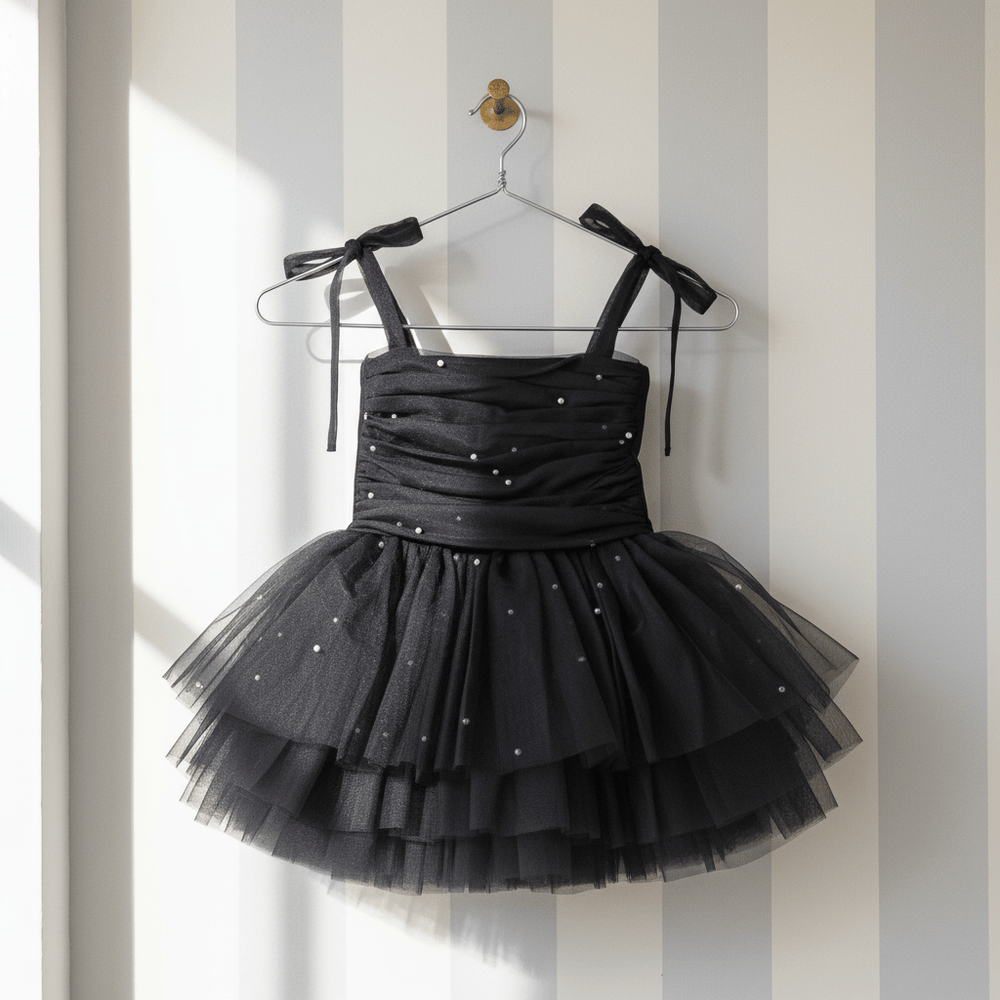 Pearl Tulle Ballerina Dress – Black – DOLLY by Le Petit Tom