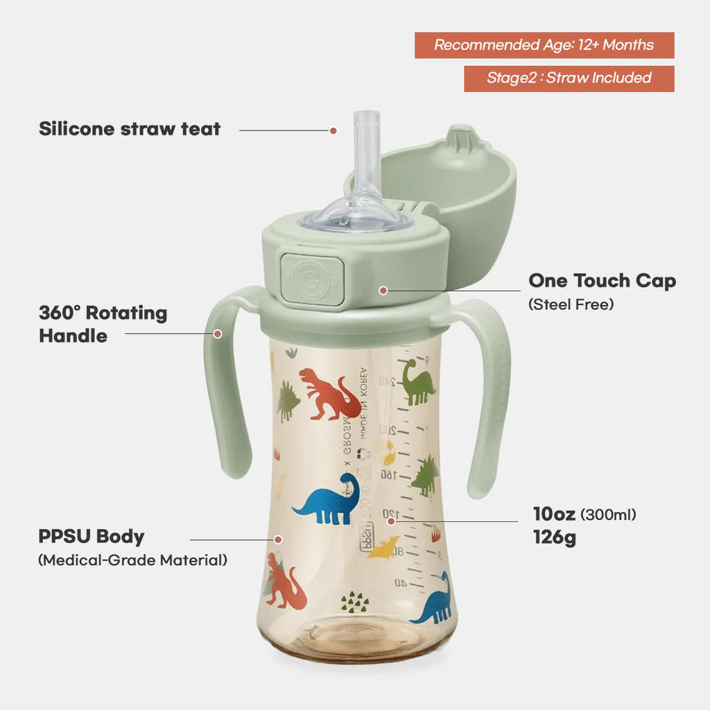 Grosmimi PPSU Straw Cup 10oz Stage 2 – Grosmimi