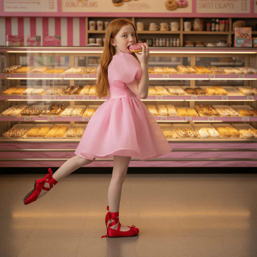 V-Back Organza Tutu Dress – Donut Pink – DOLLY by Le Petit Tom