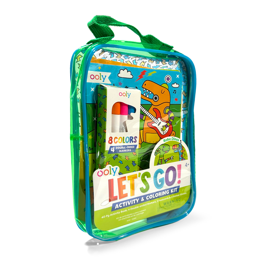 Let's Go! Activity & Coloring Kit - Robo Dinos – OOLY