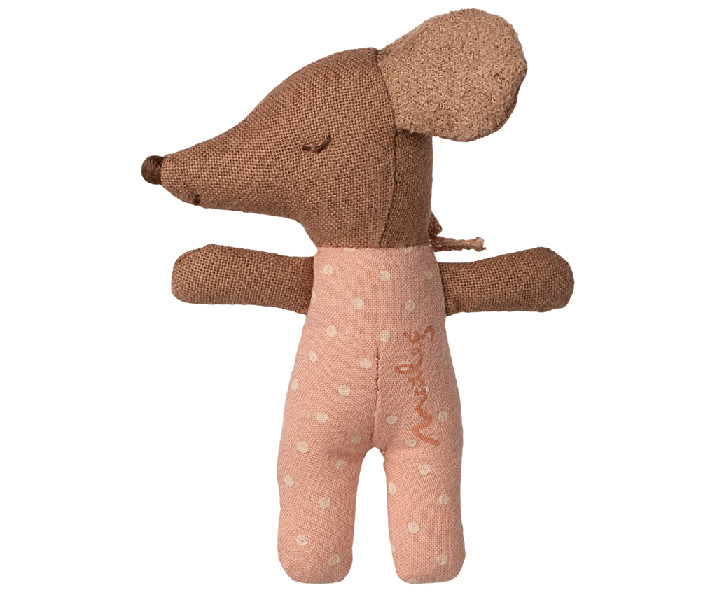 Sleepy Wakey Baby Mouse in Matchbox – Rose – Maileg