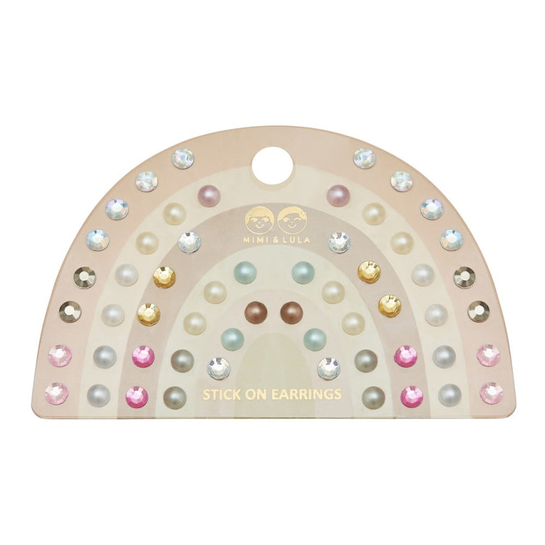 Pink Gem & Pearl Stick On Earrings – Mimi & Lula