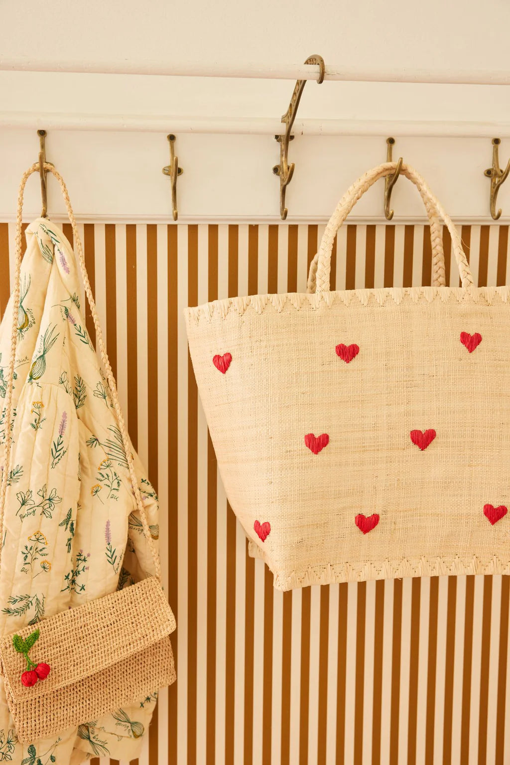 Large Raffia Bag Darling Hearts Design – riceby rice