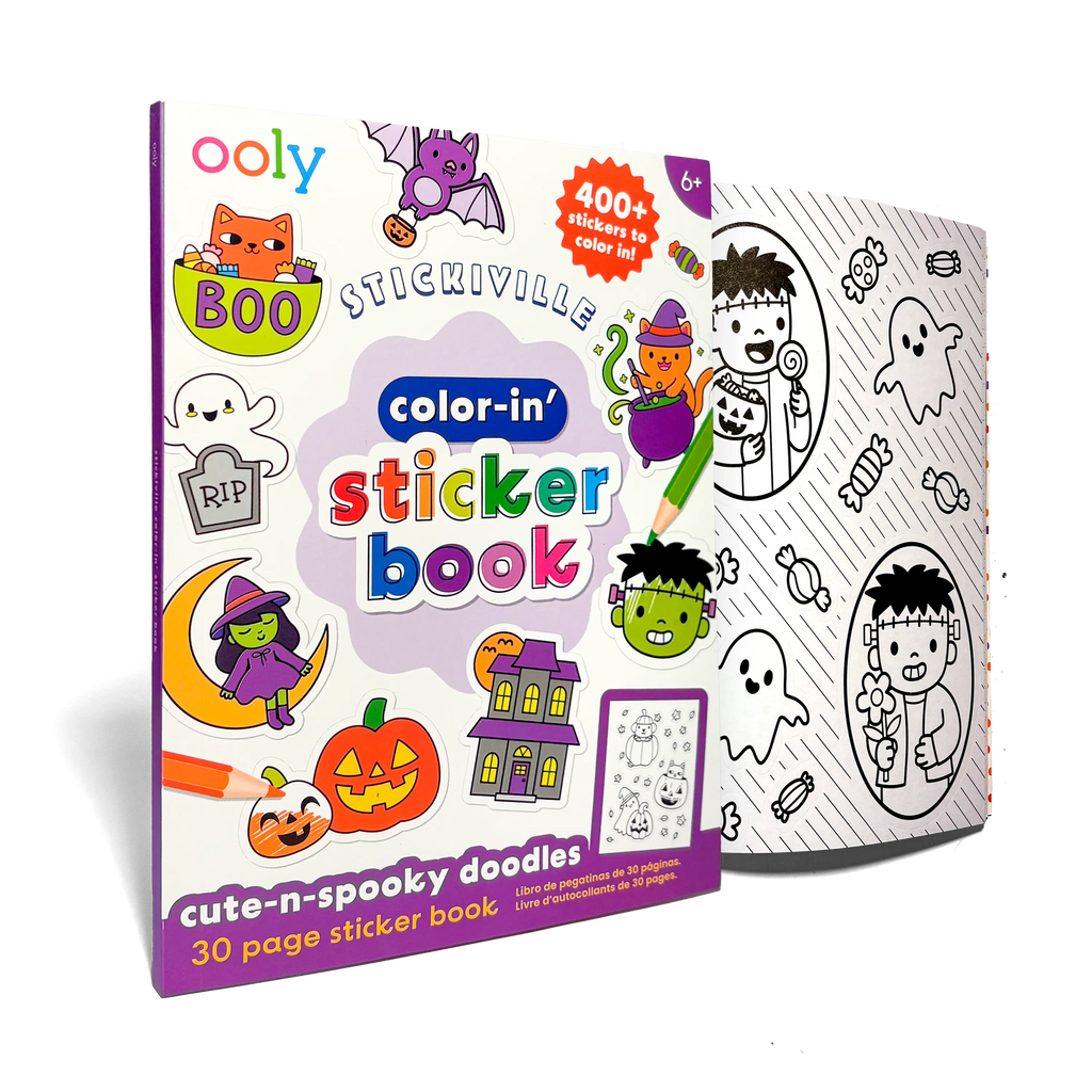 Stickiville Color-In' Sticker Book – Cute n Spooky Doodles – Ooly